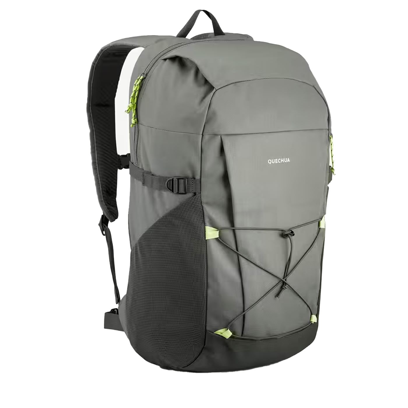 MOCHILA DE MONTAÑA Y SENDERISMO QUECHUA NH100 30 LITROS VERDE GRIS